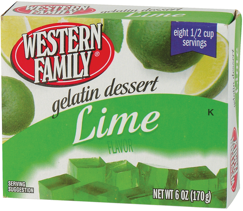 slide 1 of 1, Western Family Lime Gelatin, 6 oz