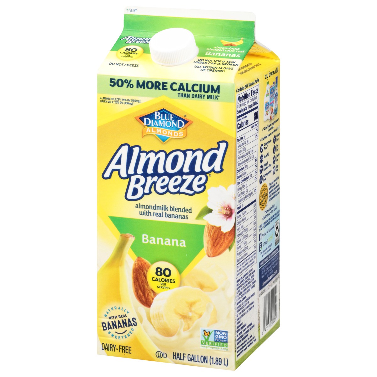 slide 12 of 14, Almond Breeze Banana Almondmilk 0.5 gl, 1/2 gal