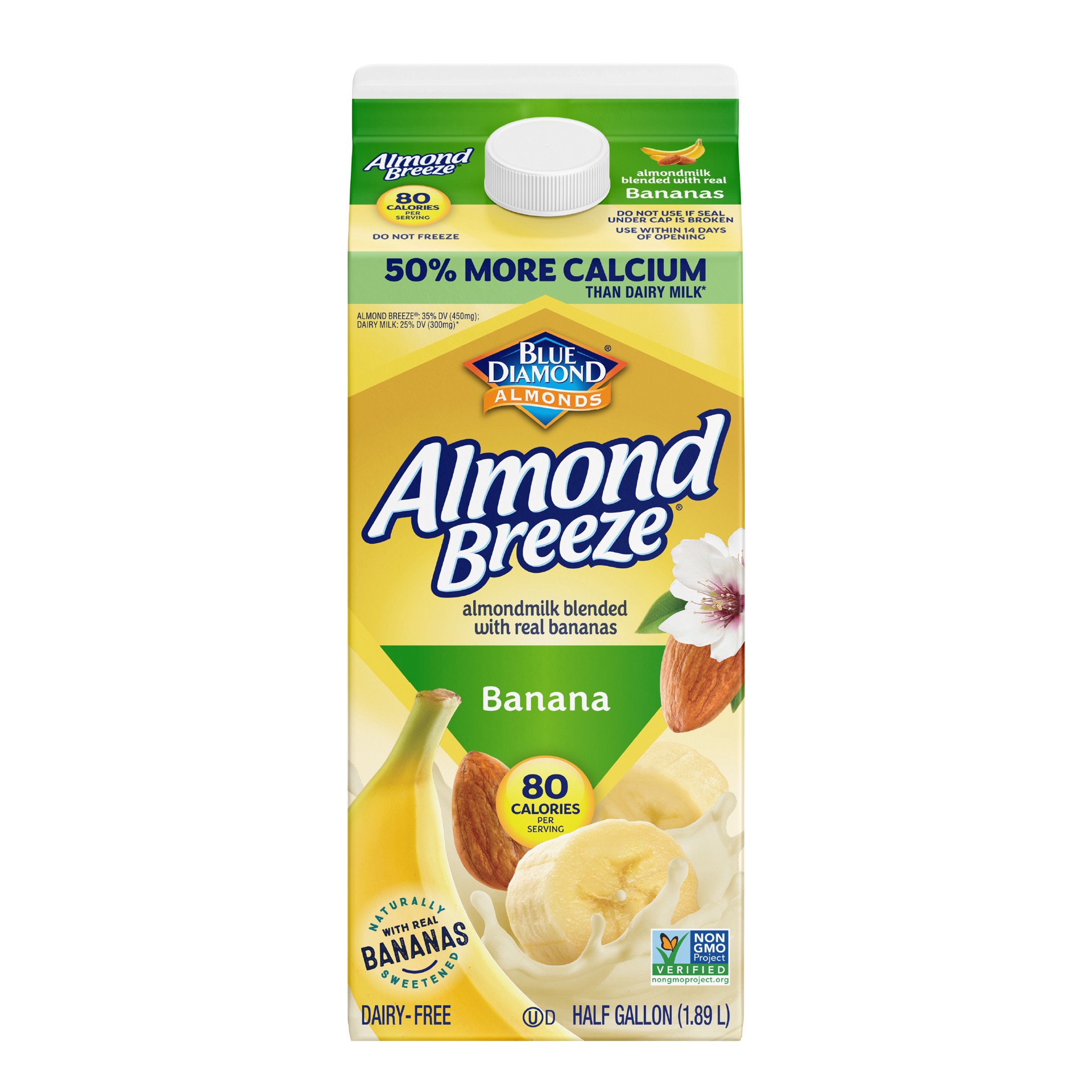 slide 1 of 14, Almond Breeze Almondmilk Blended with Real Bananas, 64 oz, 64 oz