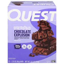 Quest Overload Chocolate Explosion Protein Bar - 12 - 2.15 oz Bars