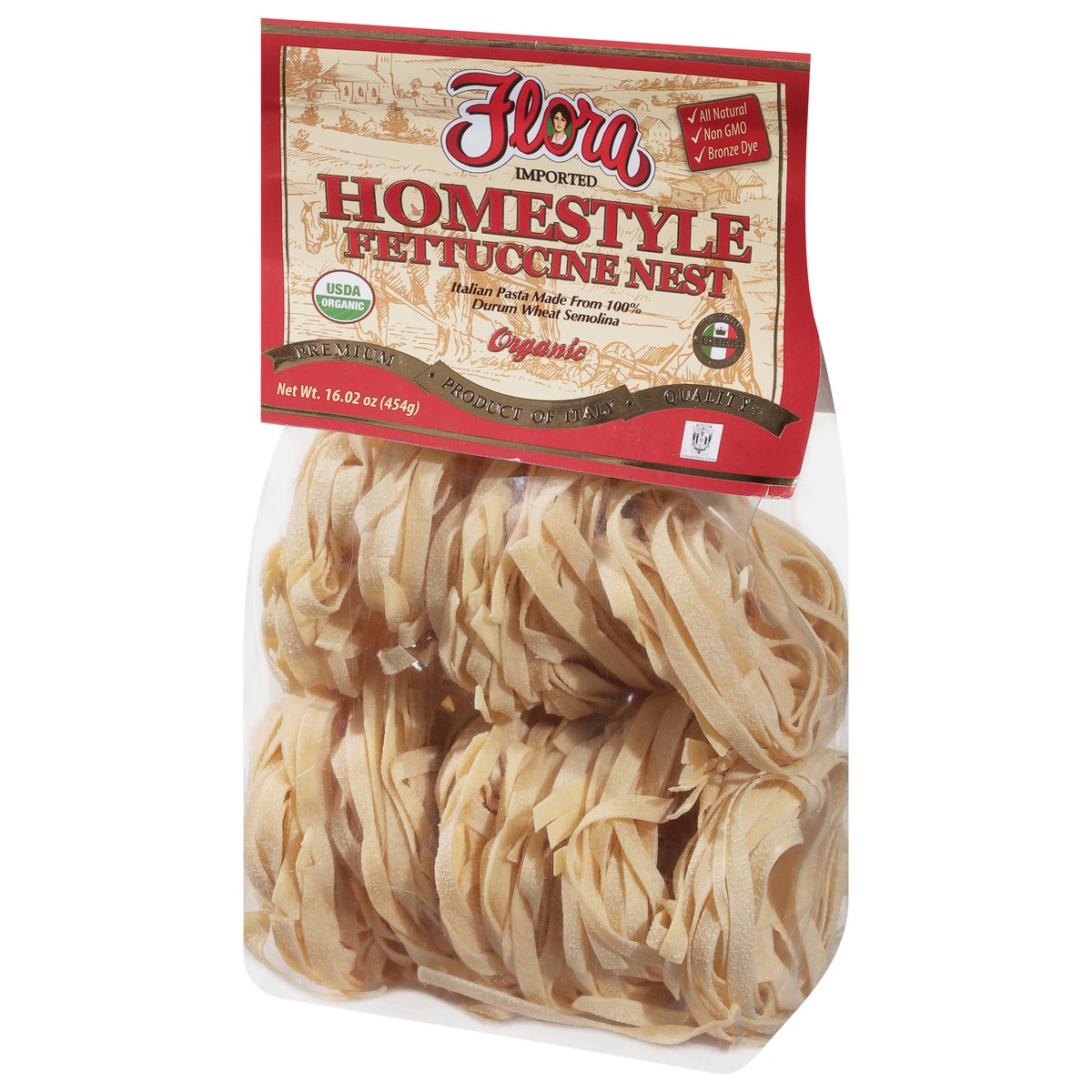 slide 2 of 9, Flora Organic Homestyle Fettuccine Nest 16.02 oz, 16.02 oz