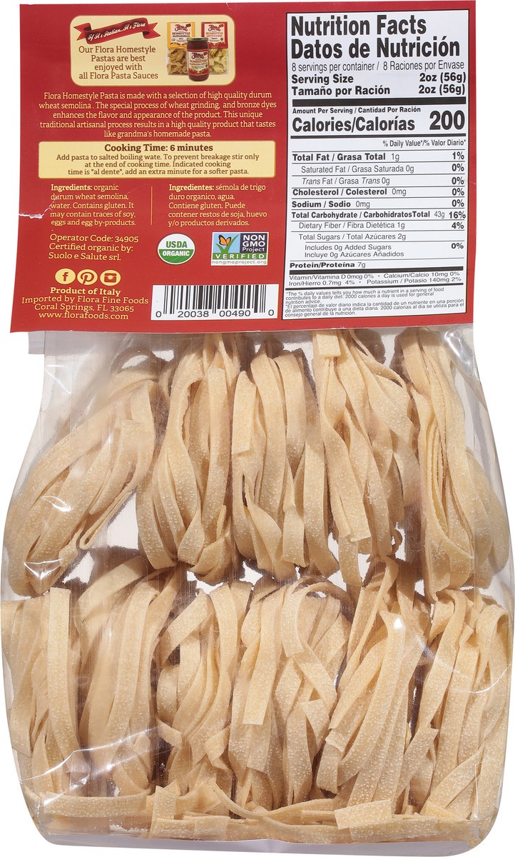 slide 8 of 9, Flora Organic Homestyle Fettuccine Nest 16.02 oz, 16.02 oz