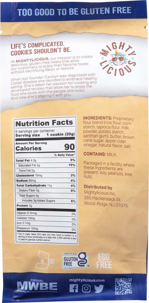 slide 6 of 13, Mightylicious Short Bread Brown Butter Cookies 6.5 oz, 6.5 oz