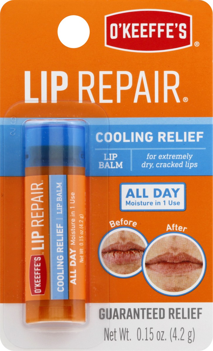 slide 8 of 9, O'Keeffe's Cooling Relief Lip Repair Balm, 0.15 oz