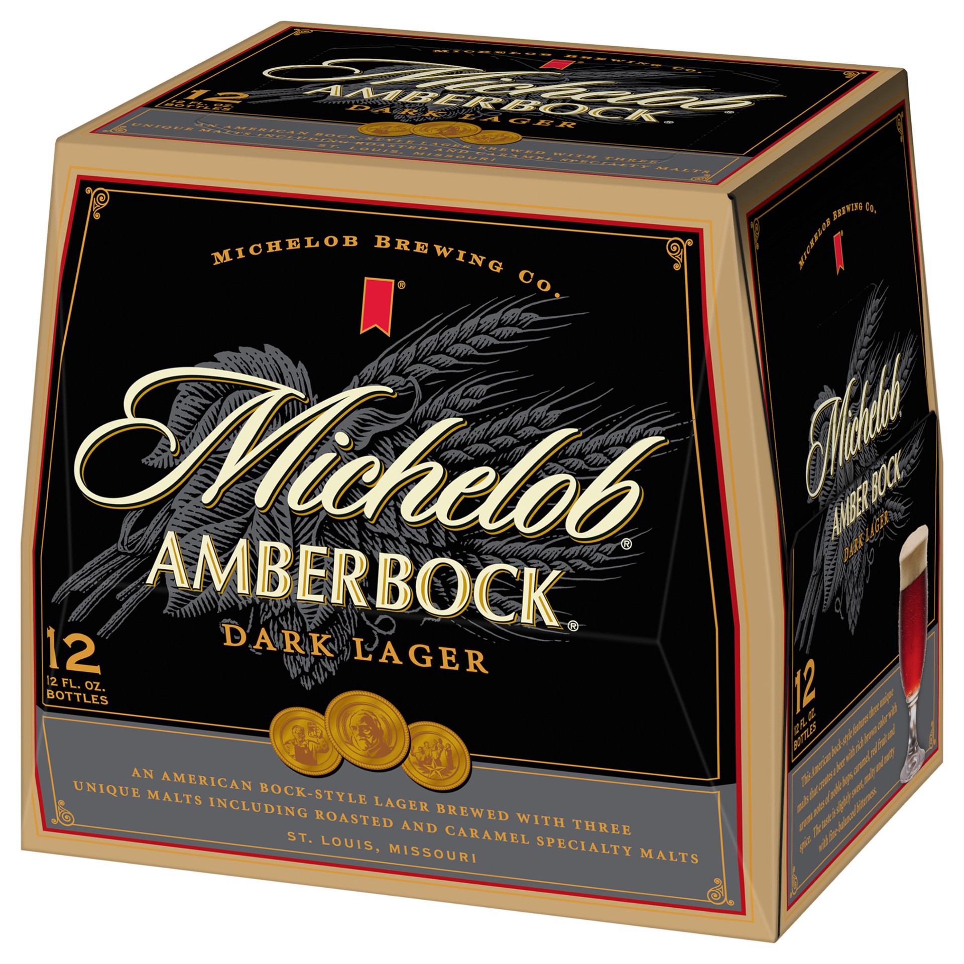 slide 5 of 5, Michelob Amber Bock Dark Lager, 12 ct; 12 oz