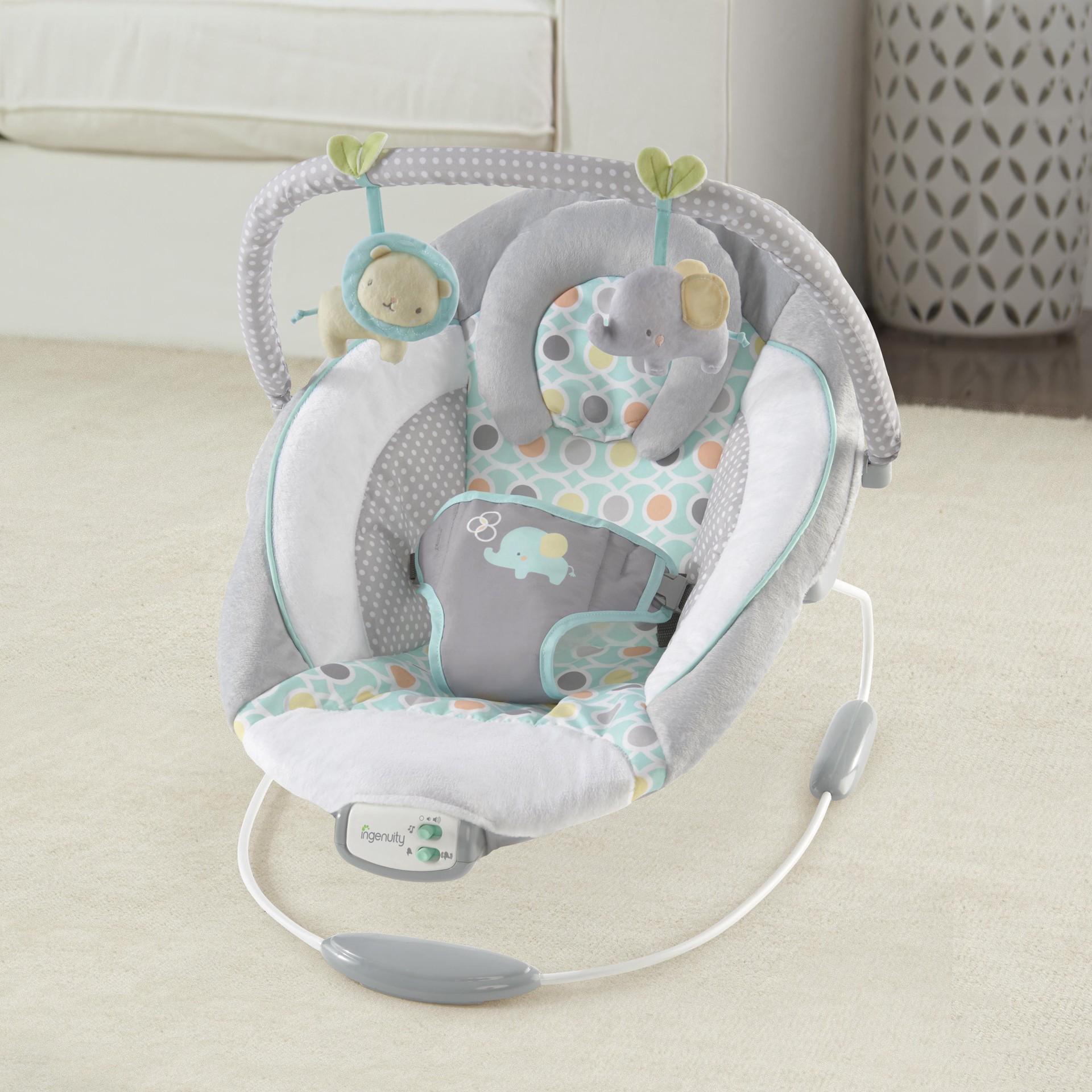 slide 4 of 8, Ingenuity Soothing Baby Bouncer with Vibrating Infant Seat, Morrison, 1 cnt