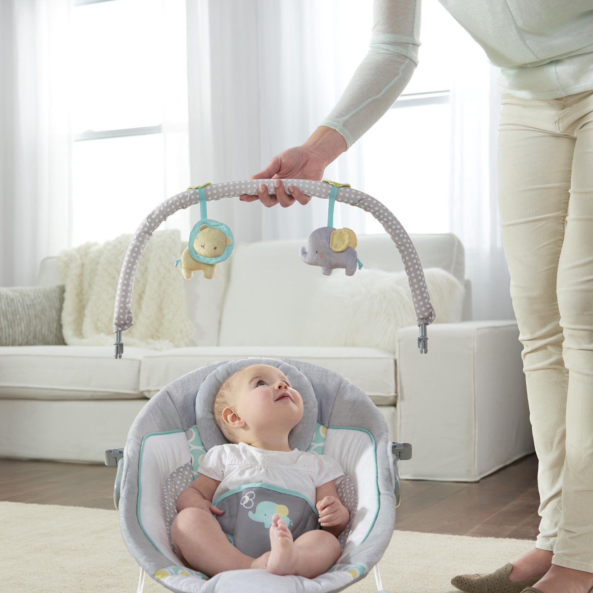 slide 7 of 8, Ingenuity Soothing Baby Bouncer with Vibrating Infant Seat, Morrison, 1 cnt