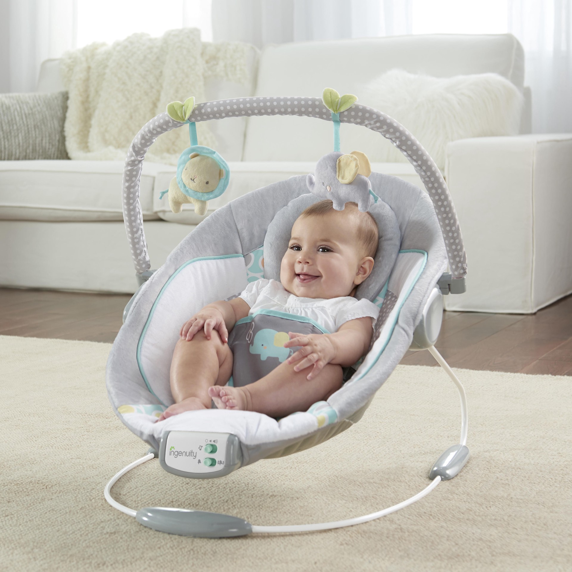 slide 8 of 8, Ingenuity Soothing Baby Bouncer with Vibrating Infant Seat, Morrison, 1 cnt