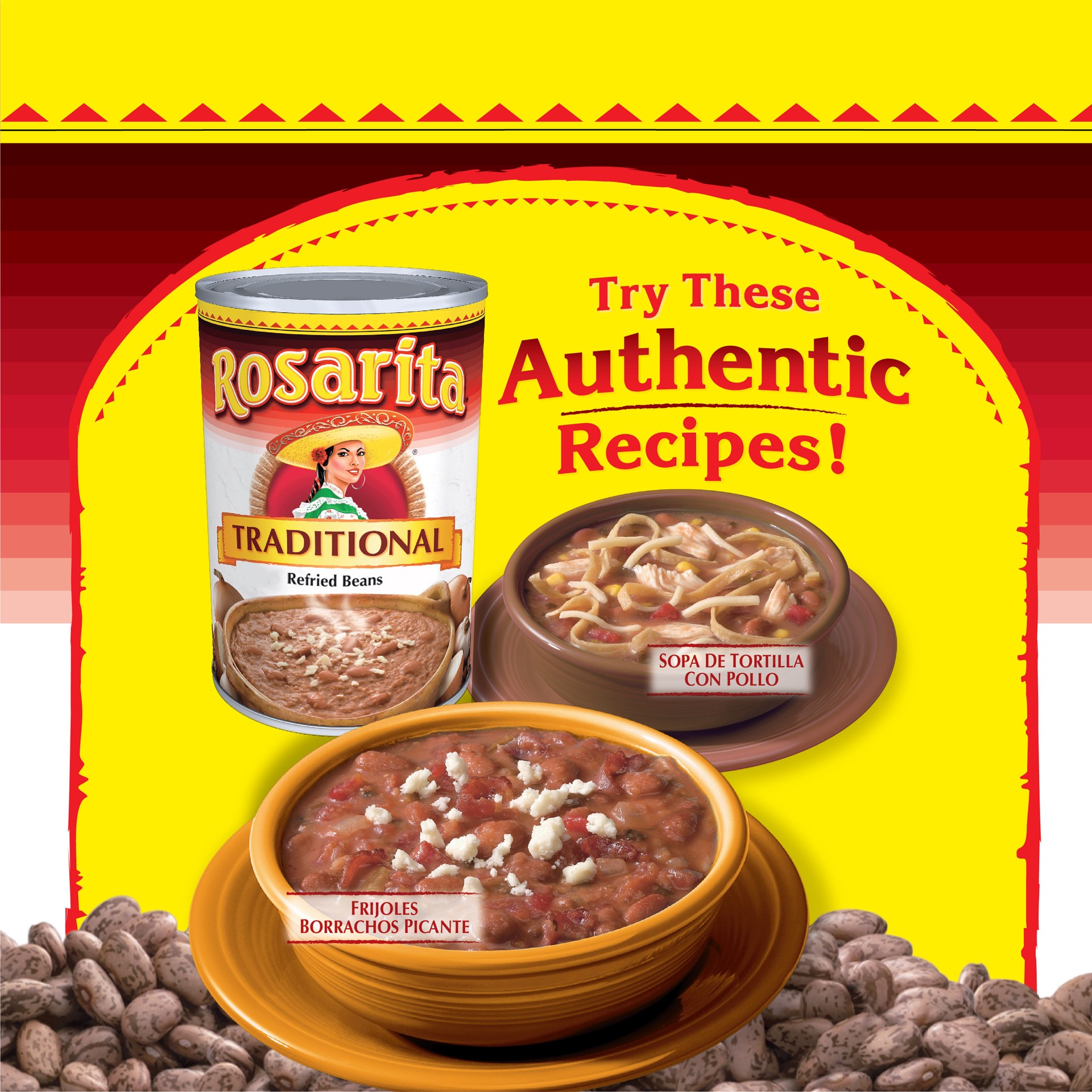 slide 5 of 5, Rosarita Traditional Refried Beans (16oz., 8 Pk.), 8 ct