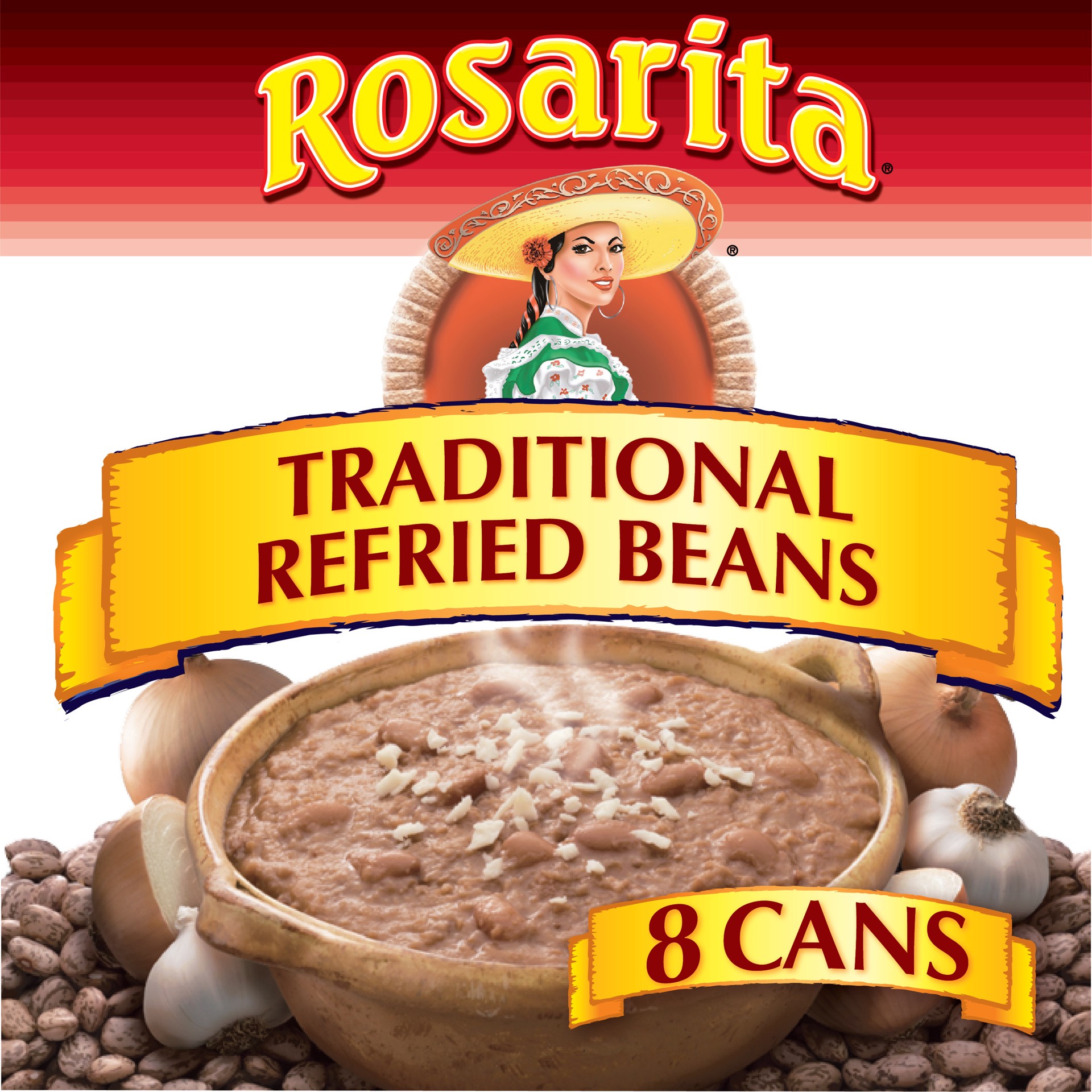 slide 4 of 5, Rosarita Traditional Refried Beans (16oz., 8 Pk.), 8 ct