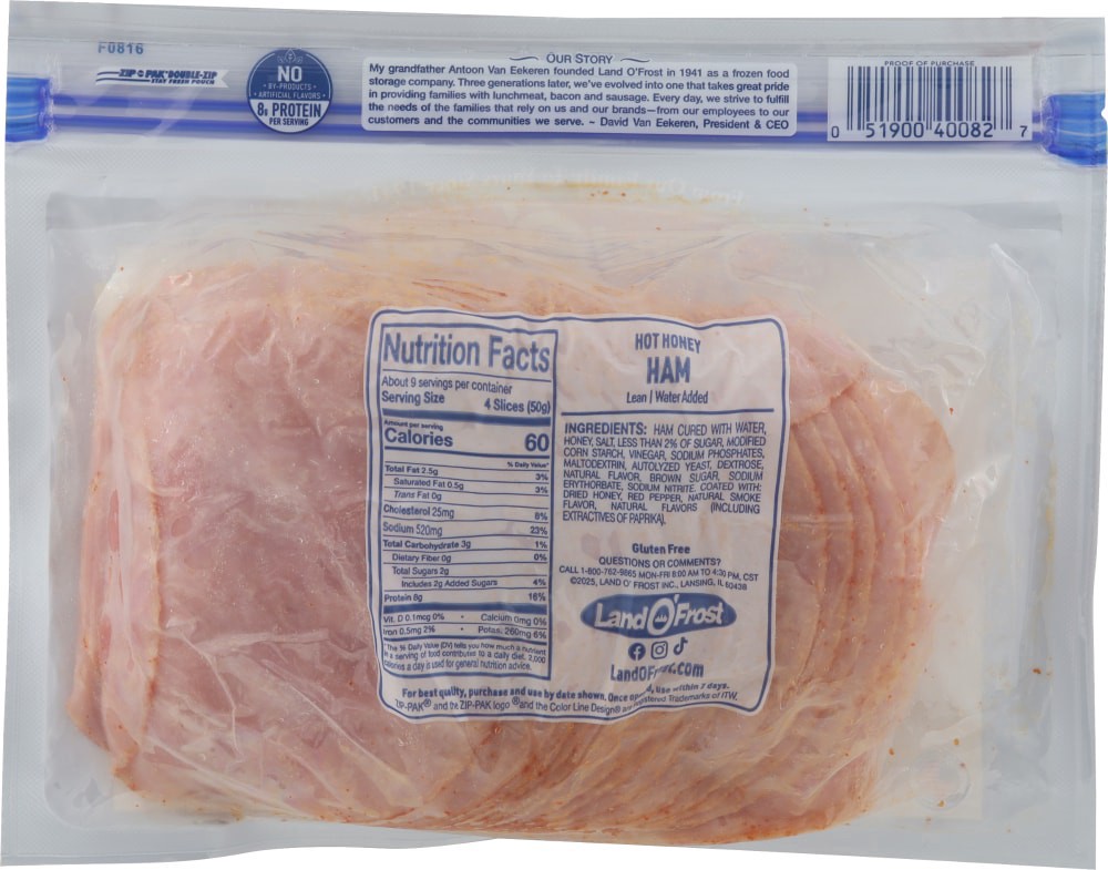 slide 3 of 3, Land O' Frost Premium Lunch Meat Hot Honey Ham 15 oz, 15 oz