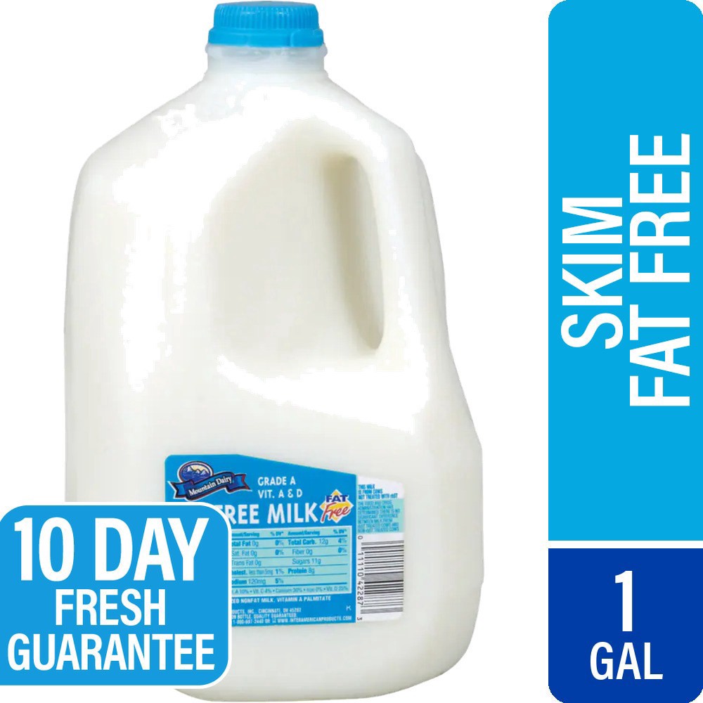 slide 1 of 4, Mountain Dairy Fat Free Skim Milk, 1 gal