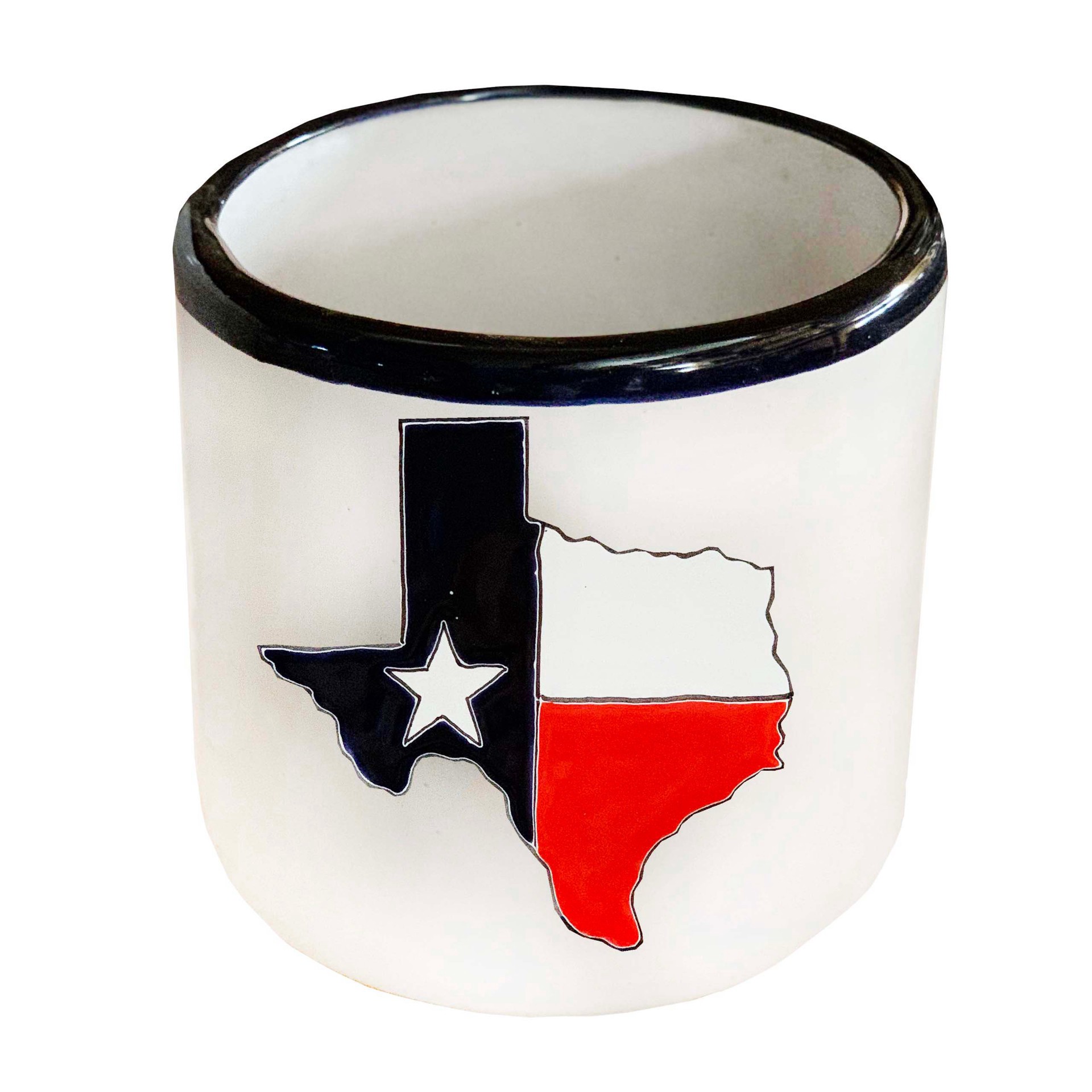 slide 1 of 1, Blue Orange Pottery Texas Flag High Cylinder Planter, 1 ct