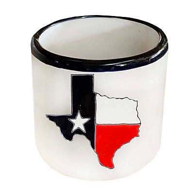 slide 1 of 1, Blue Orange Pottery Texas Flag High Cylinder Planter, 1 ct