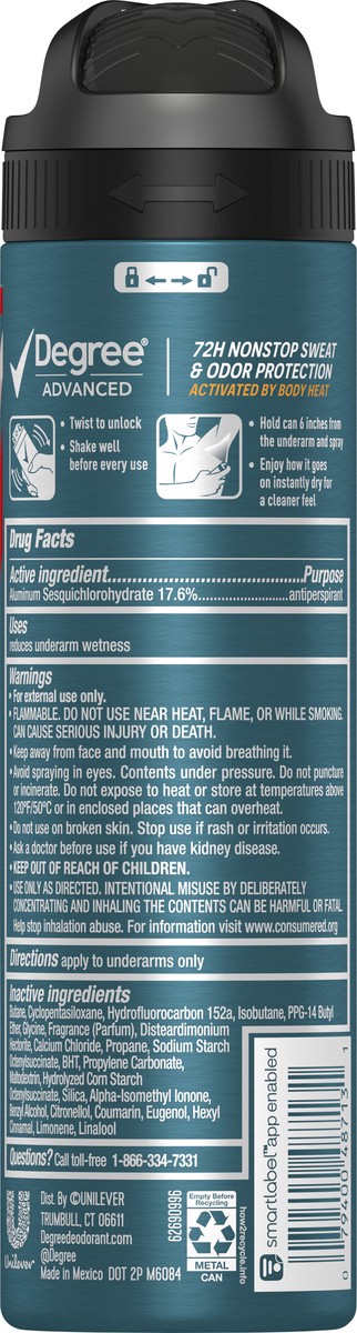slide 11 of 11, Degree Men Antiperspirant Deodorant Dry Spray Nonstop 3.8oz, 3.8 oz
