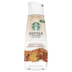 Starbucks Non-Dairy Brown Sugar Cinnamon Flavored Creamer, Oatmilk Coffee Creamer, Inspired by Brown Sugar Shaken Espresso