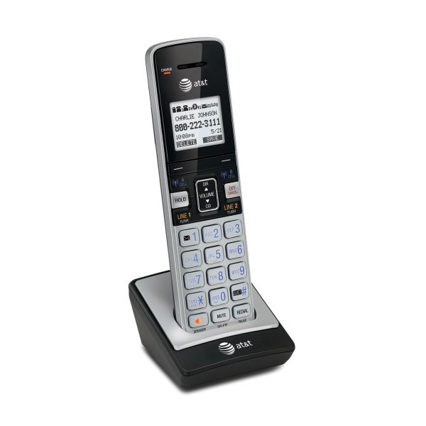 slide 3 of 3, AT&T TL86003 DECT 6.0 Connect to Cell Accessory Handset For AT&T CL86103, Silver/Black, 1 ct