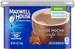 Maxwell House International Decaf Sugar Free Suisse Mocha Cafe Beverage Mix, Decaffeinated, 4 oz Can