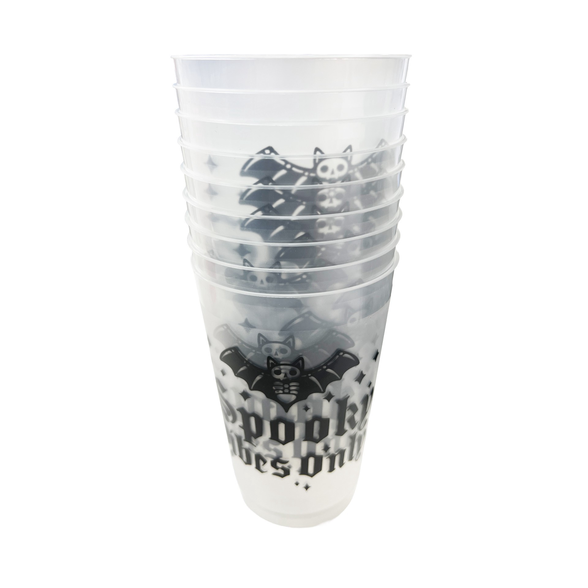 slide 2 of 3, 14oz. Frosted Spooky Vibes Plastic Cups, 10ct. By Celebrate It, 10 ct