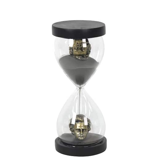 slide 1 of 1, 8.25" Black & Gold Poe's Head Hourglass Tabletop Decor By Ashland, 8.25 in