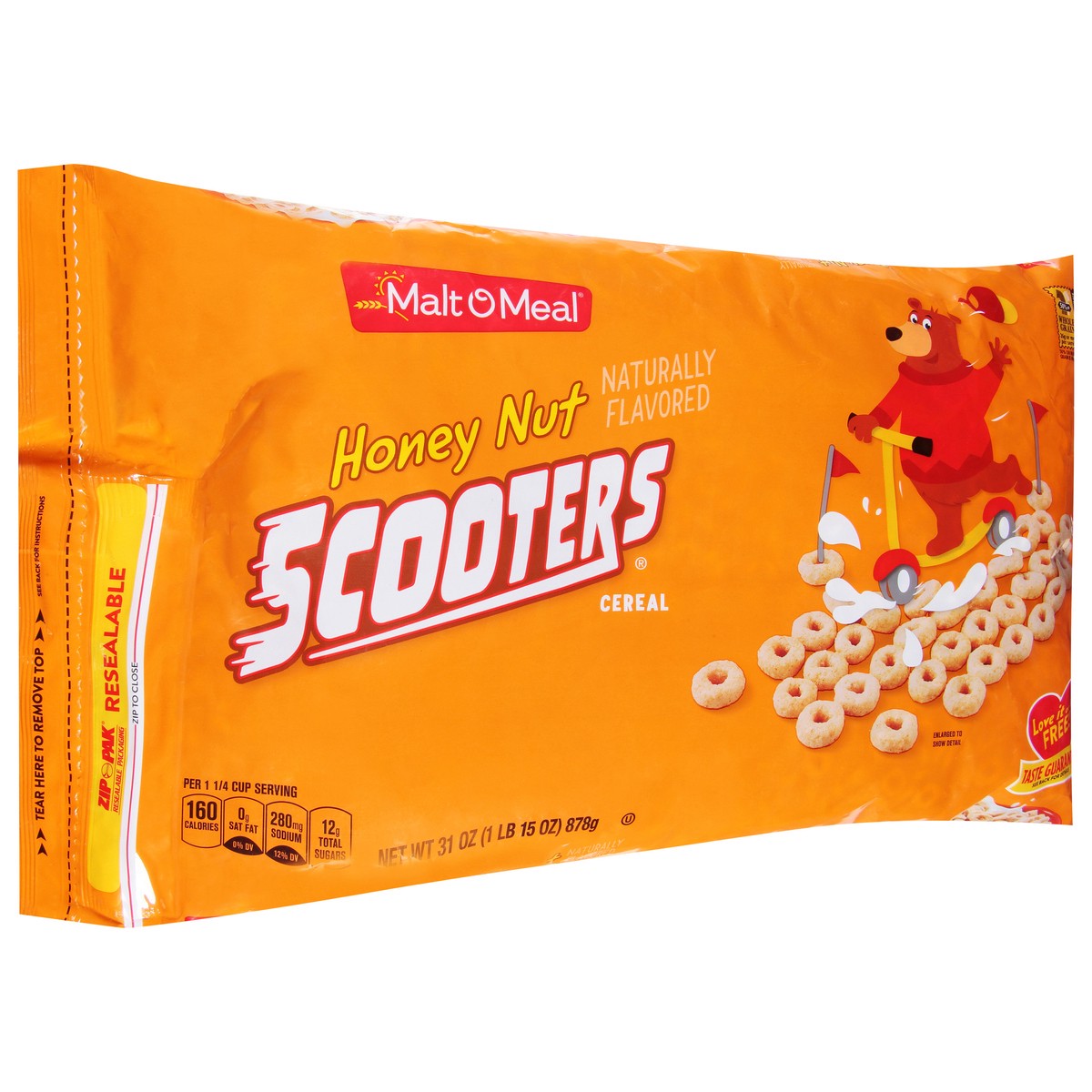 slide 2 of 9, Malt-O-Meal Honey Nut Scooters Cereal Super Size 31 oz, 31 oz