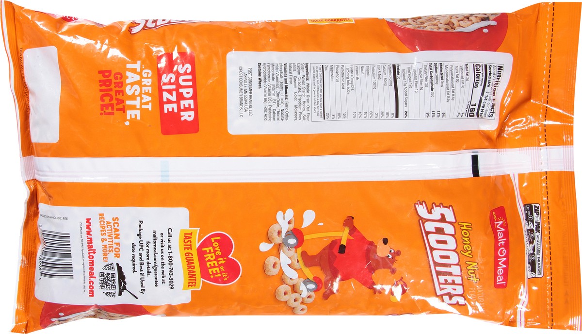 slide 5 of 9, Malt-O-Meal Honey Nut Scooters Cereal Super Size 31 oz, 31 oz