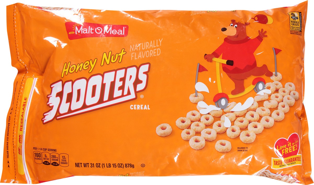 slide 6 of 9, Malt-O-Meal Honey Nut Scooters Cereal Super Size 31 oz, 31 oz