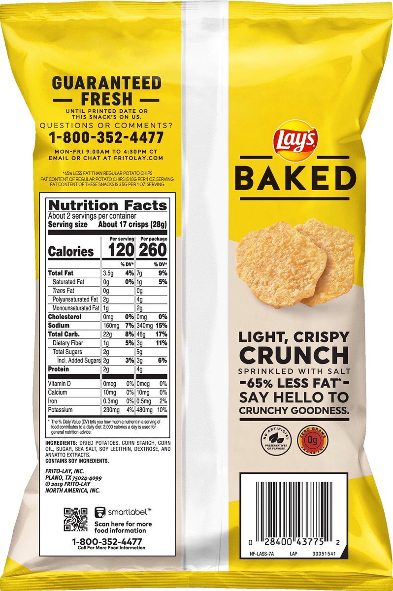 slide 2 of 3, Lay's Baked Original Potato Crisps 2.125 oz, 2.12 oz