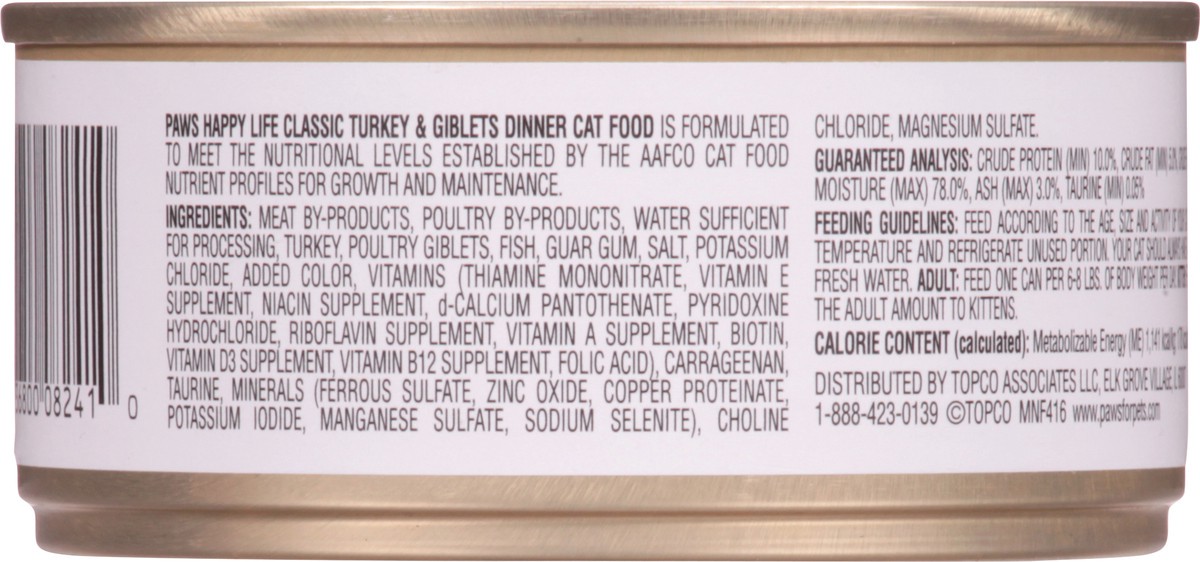 slide 9 of 9, Paws Happy Life Classic Turkey & Giblets Dinner Cat Food 5.5 oz, 5.5 oz