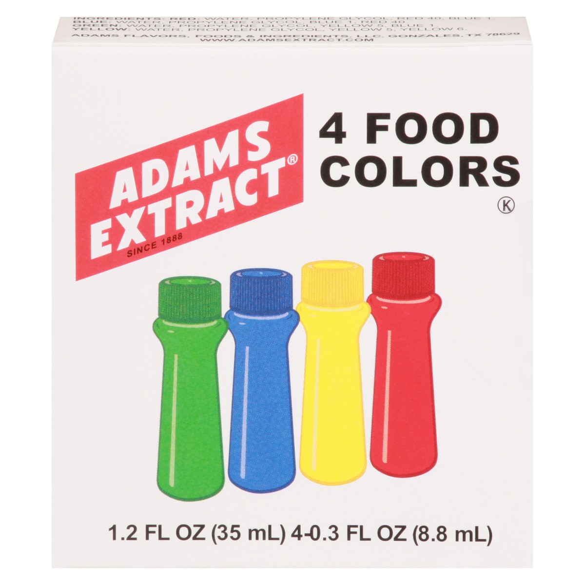 slide 1 of 9, Adams Extract Adams Food Color Pack, 4.25 fl oz