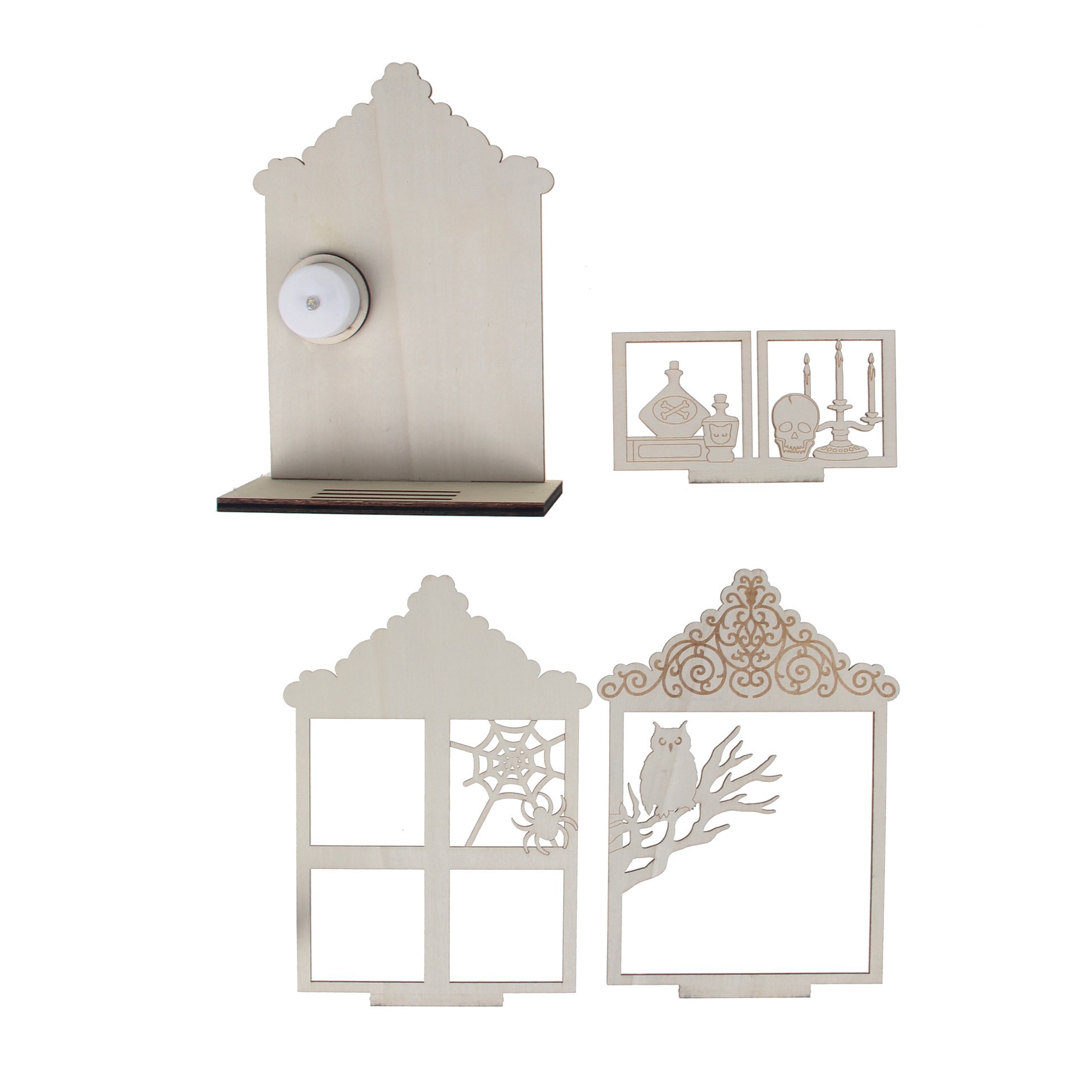 slide 4 of 4, 8.25" Layered Window Diy Led Plywood Decor By Make Market, 8.25 in