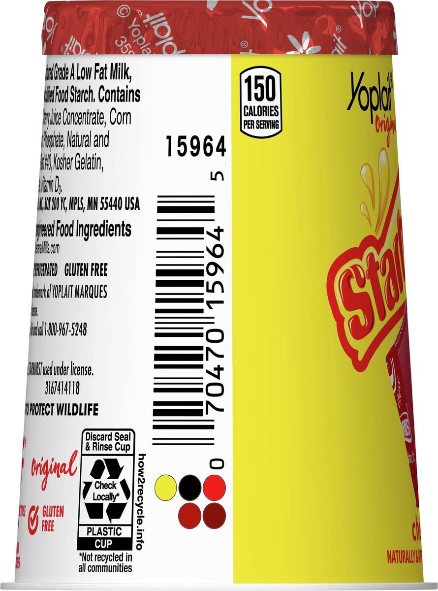 slide 7 of 9, Yoplait Original Yogurt, Low Fat Yogurt, Starburst Cherry, 6 oz, 6 oz