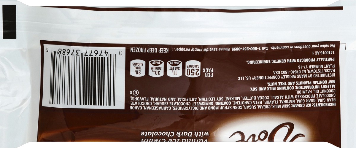 slide 2 of 6, DOVE Vanilla Ice Cream Bar Coated With Dark Chocolate, 2.89 Oz, 2.89 fl oz