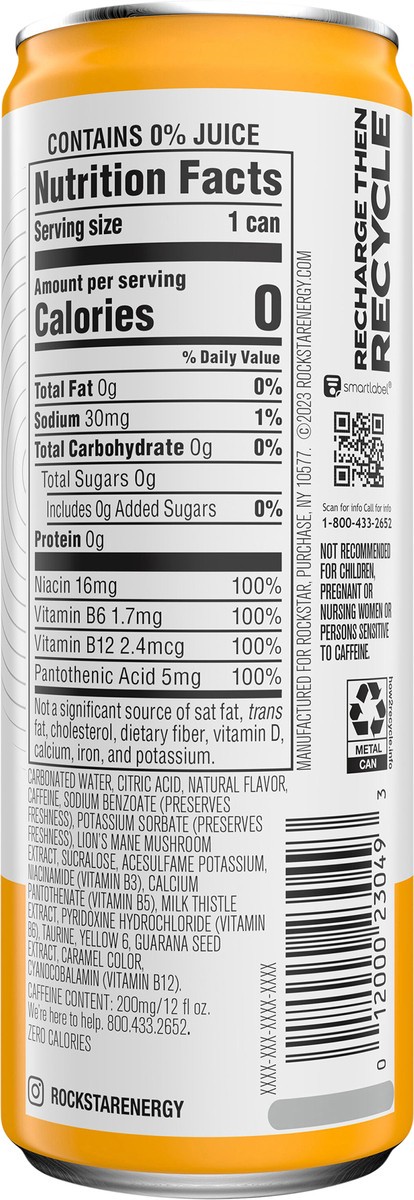 slide 2 of 10, Rockstar Focus Sugar Free Energy Drink Orange Pineapple - 12 fl oz, 12 fl oz