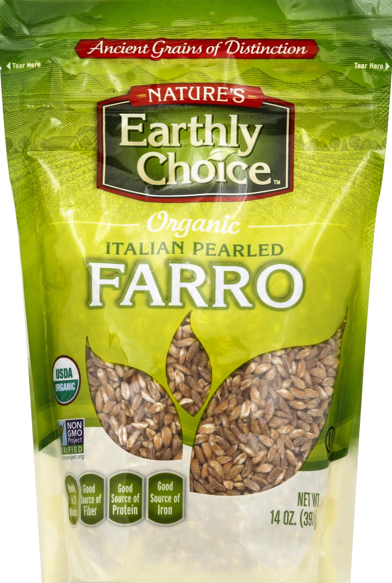 slide 1 of 3, Nature's Earthly Choice Organic Italian Pearled Farro, 14 oz