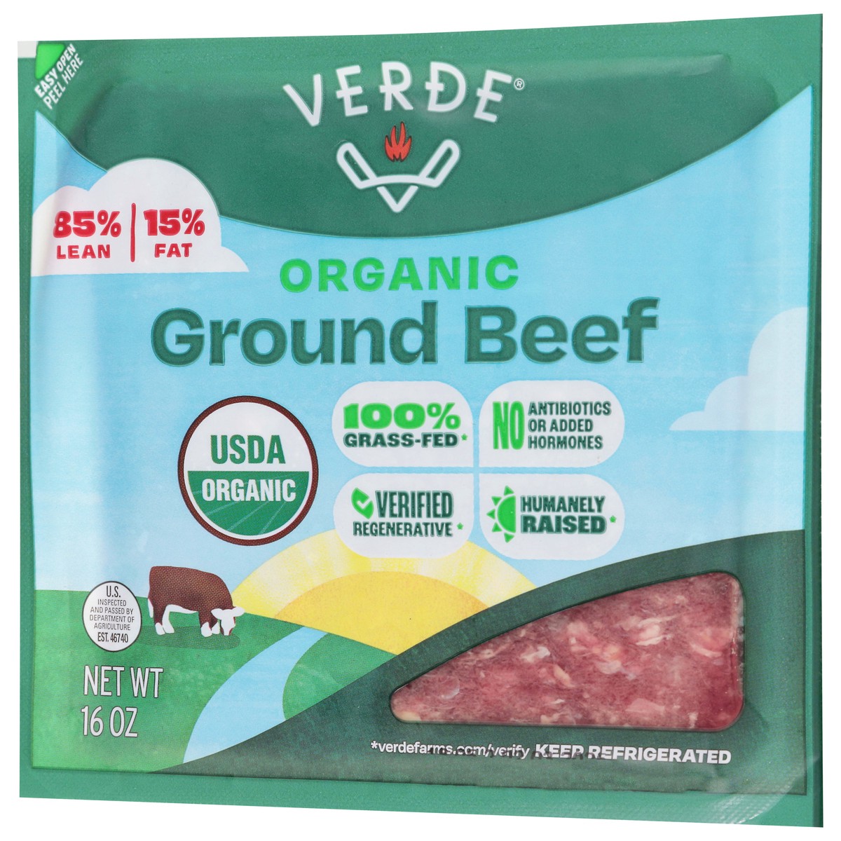 slide 4 of 13, Verde Organic Ground Beef 16 oz, 16 oz