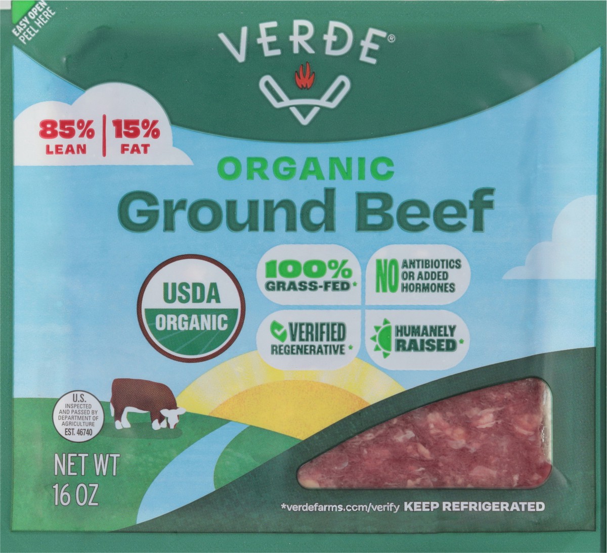 slide 6 of 13, Verde Organic Ground Beef 16 oz, 16 oz