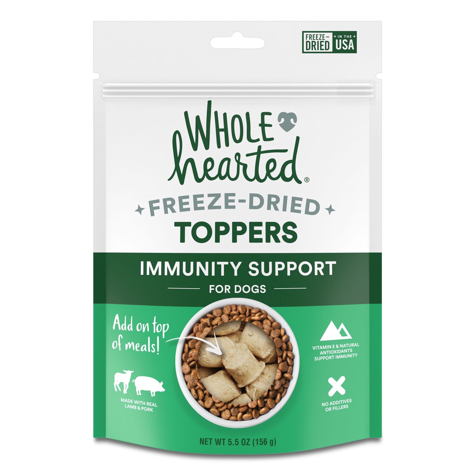 slide 1 of 1, WholeHearted Freeze-Dried Immunity Support Dog Food Toppers 5.5 oz., 5.5 oz