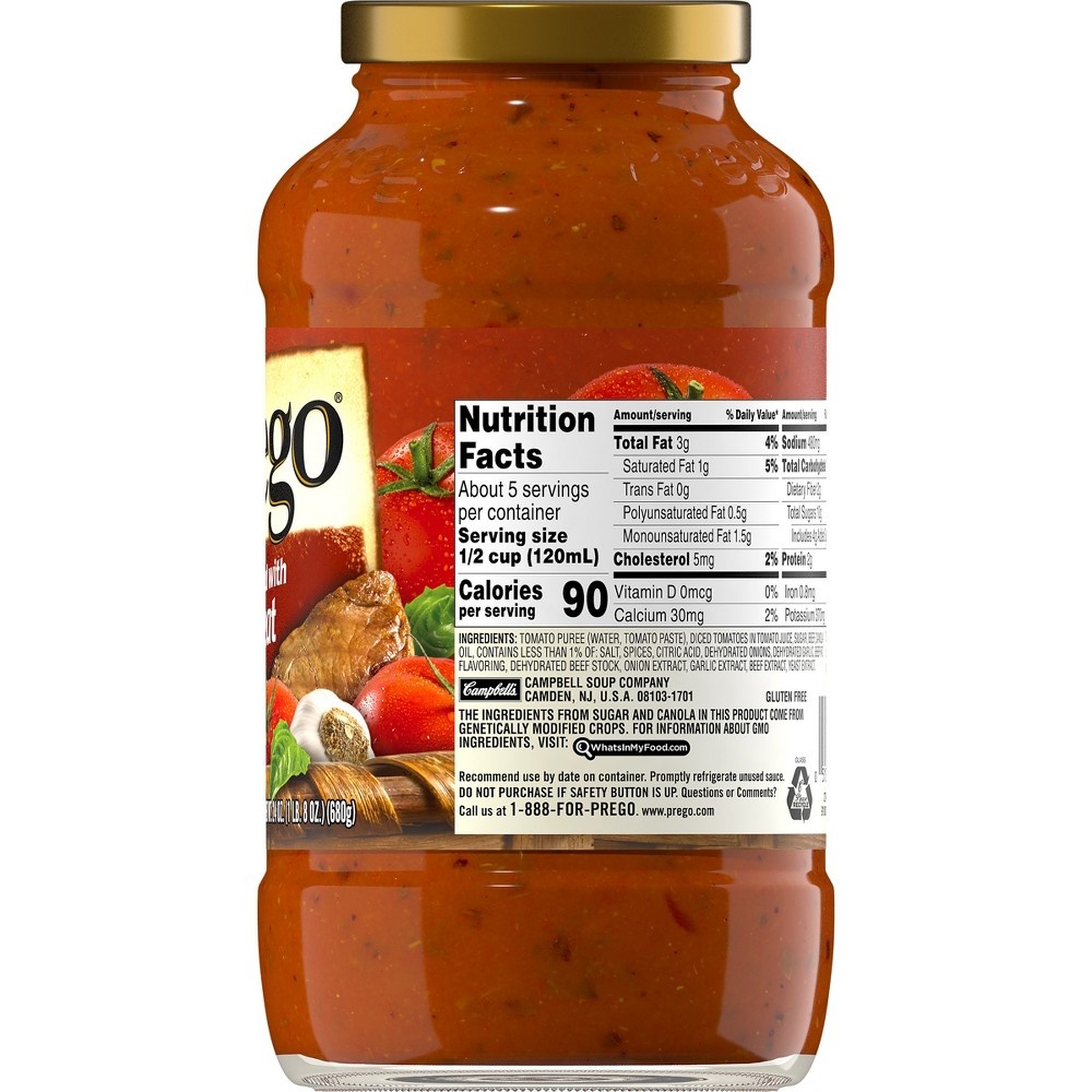 slide 3 of 5, Prego Flavored With Meat Italian Sauce, 24 oz