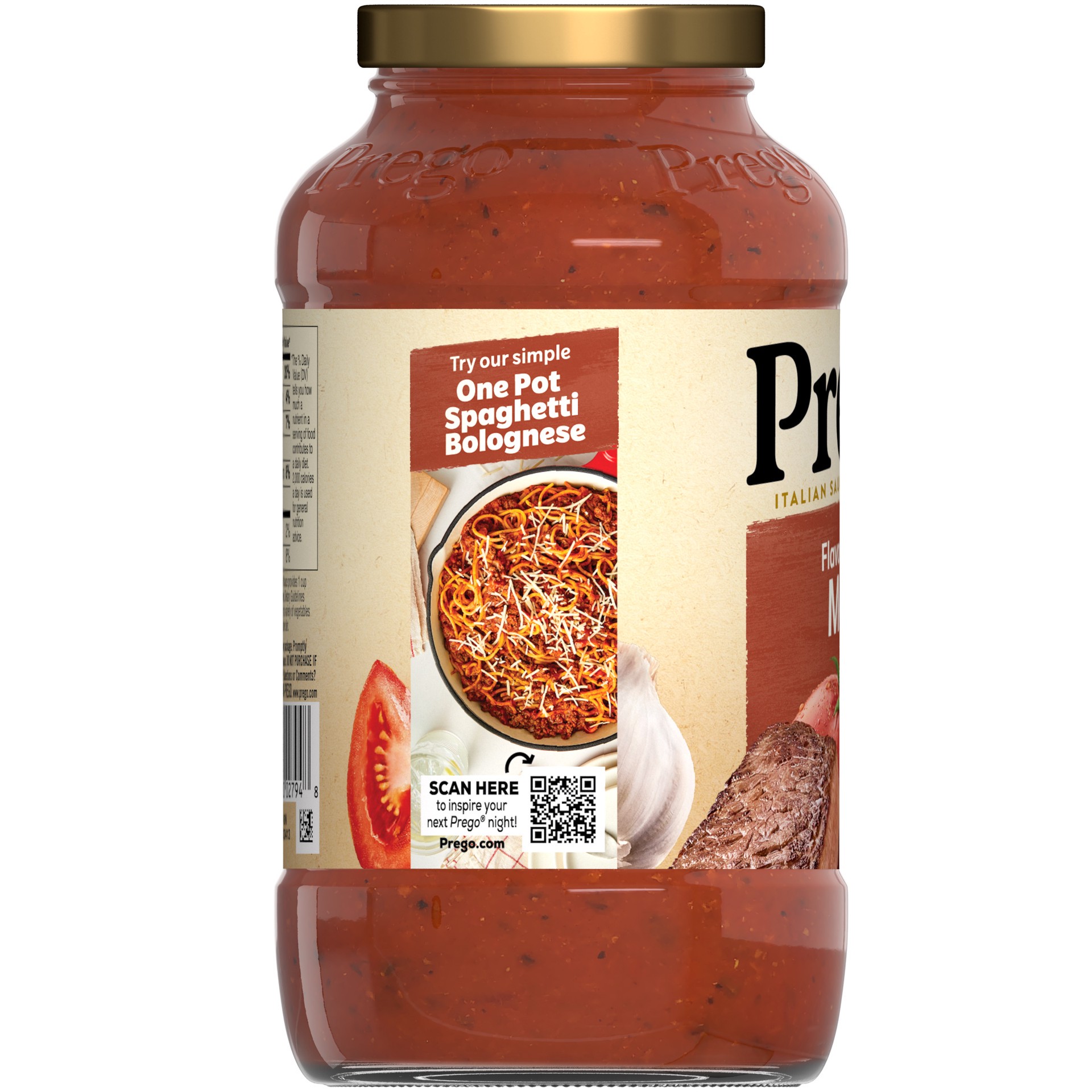 slide 4 of 5, Prego Italian Tomato Pasta Sauce Flavored With Meat, 24 oz Jar, 24.000 oz