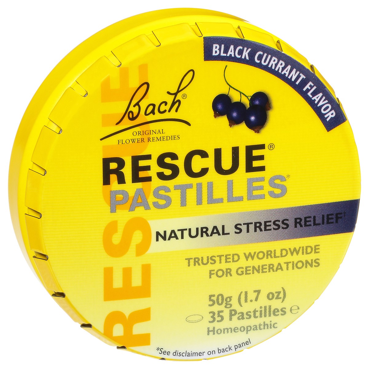 slide 8 of 11, Bach Original Flower Remedies Rescue Black Currant Flavor Natural Stress Relief 35 Pastilles, 50 gram