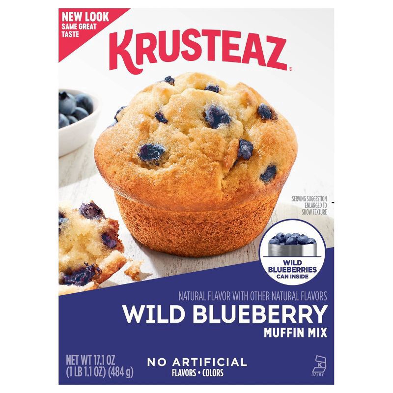 slide 1 of 9, Krusteaz Wild Blueberry Muffin Mix, 17.1 oz