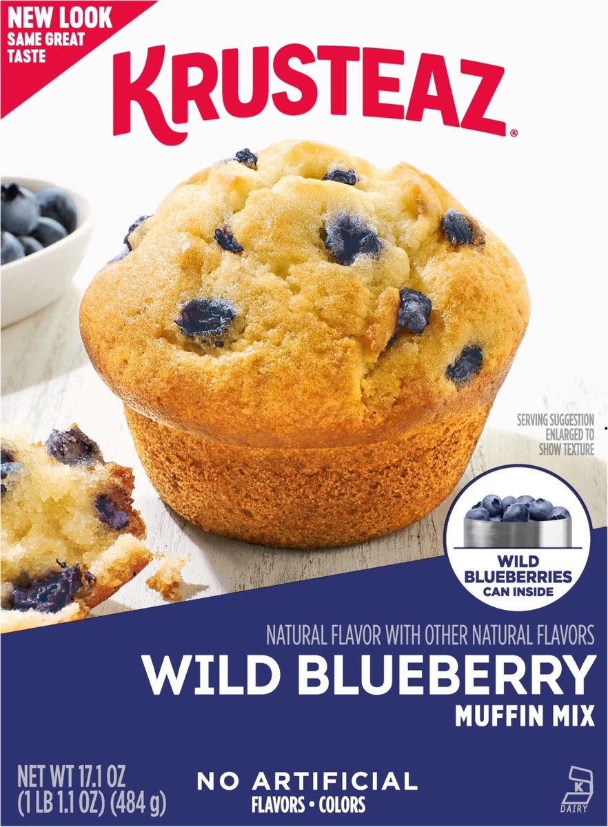 slide 2 of 9, Krusteaz Wild Blueberry Muffin Mix, 17.1 oz