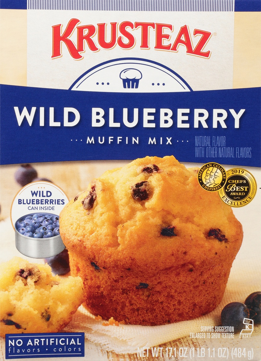 slide 9 of 11, Krusteaz Wild Blueberry Muffin Mix, 17.1 oz