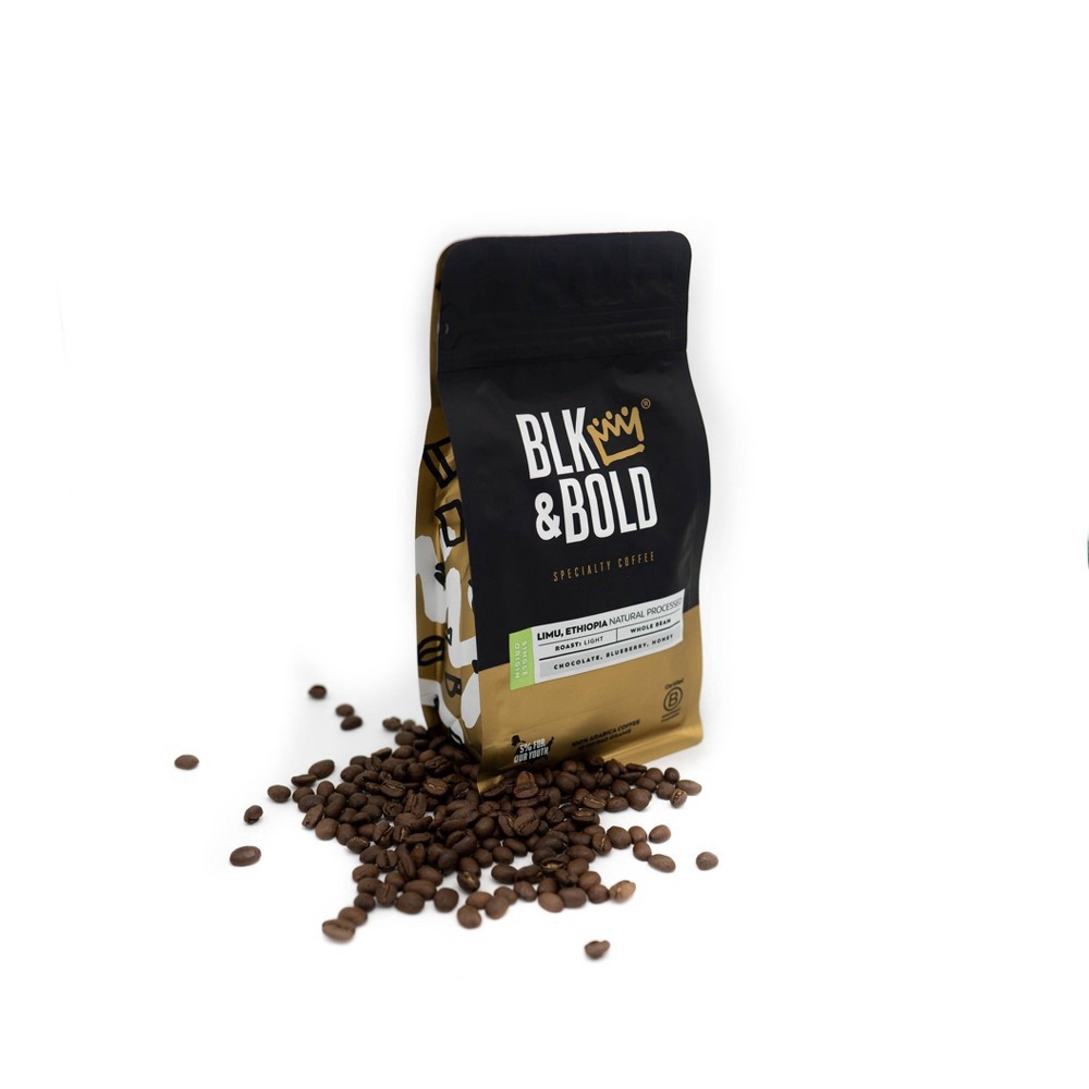 slide 4 of 4, BLK & Bold Limu Ethiopia Natural Processed, Light Roast Whole Bean- 12 oz, 12 oz