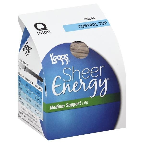 slide 1 of 1, L'eggs Sheer Energy Medium Support Leg Control Top Nude Size Q, 1 ct