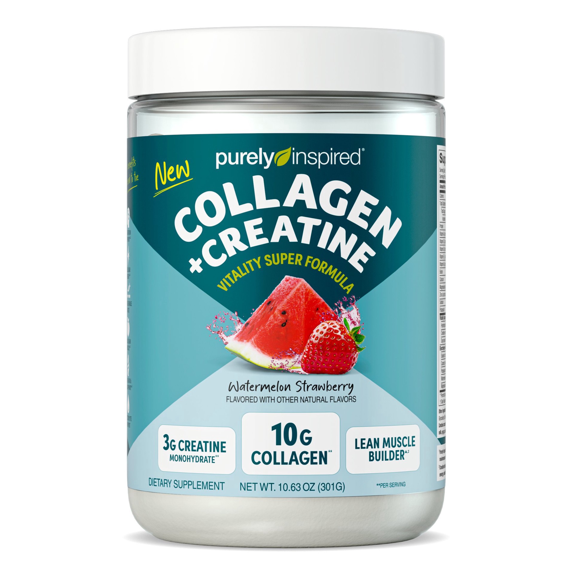 slide 1 of 1, Purely Inspired Watermelon Strawberry Collagen & Creatine, 10.63 oz