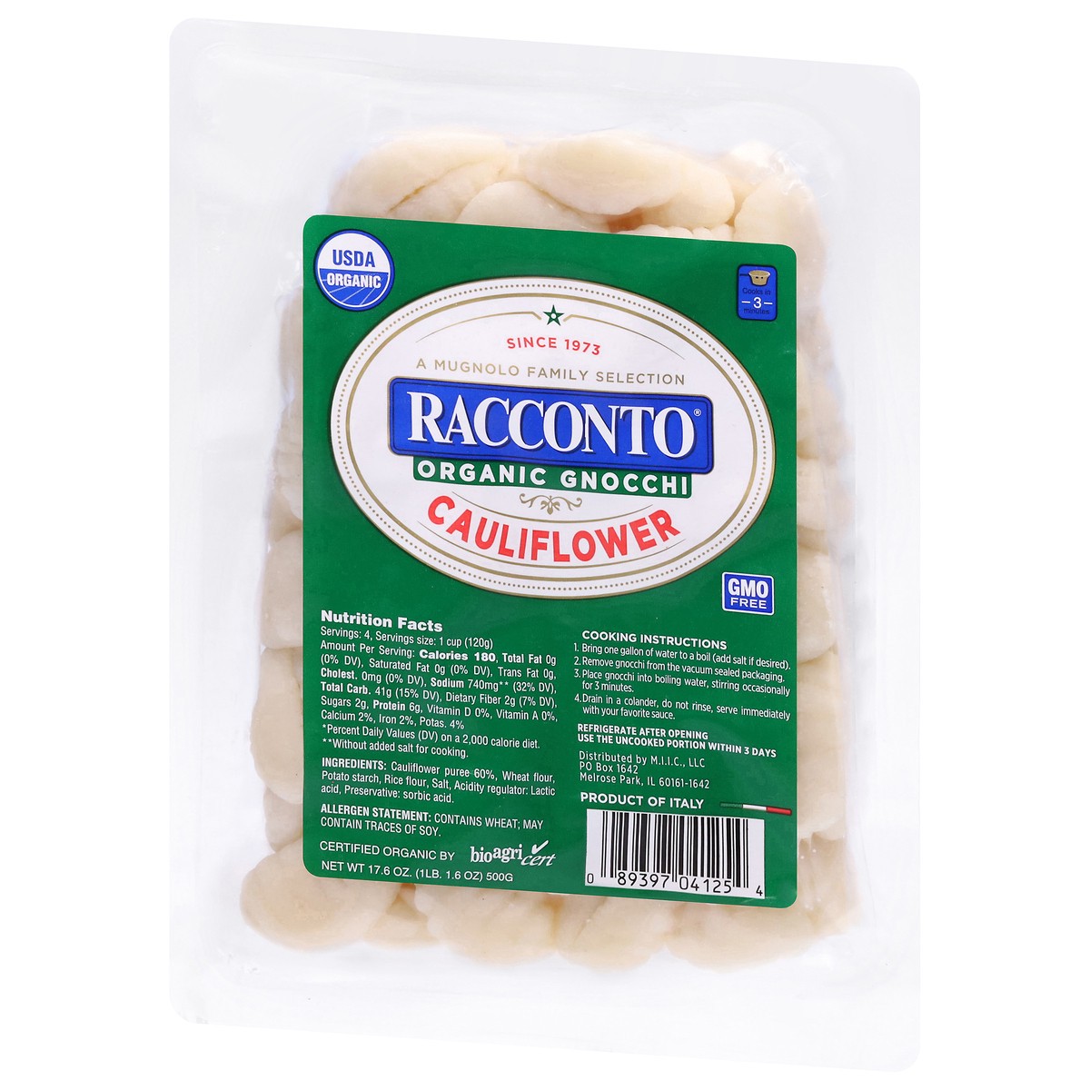 slide 13 of 14, Racconto Organic Cauliflower Gnocchi 17.6 oz, 17.6 oz