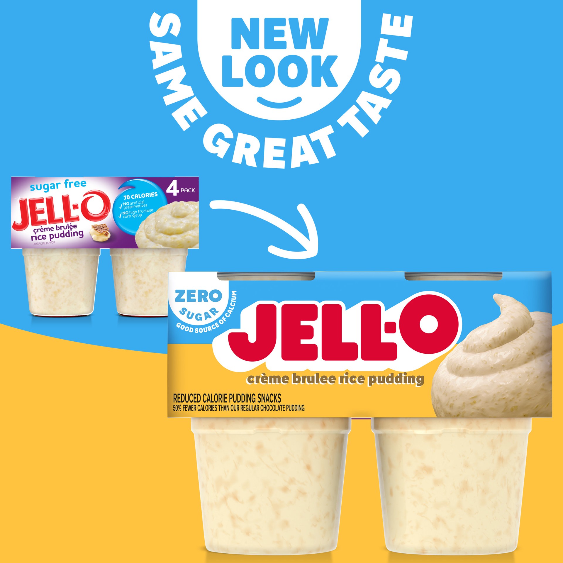 slide 5 of 5, Jell-O Zero Sugar Artificially Flavored Creme Brulee Rice Pudding Ready-to-Eat Snack Cups, 4 ct Cups, 4 ct