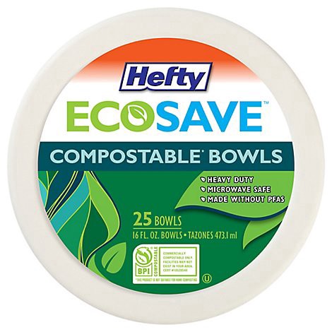 slide 1 of 6, Hefty EcoSave Compostable Bowls 25 ea, 25 ct